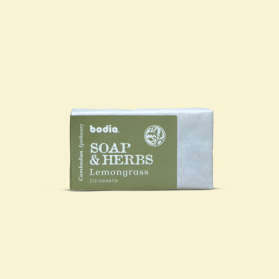 herbal saponified solid soap with lemongrass