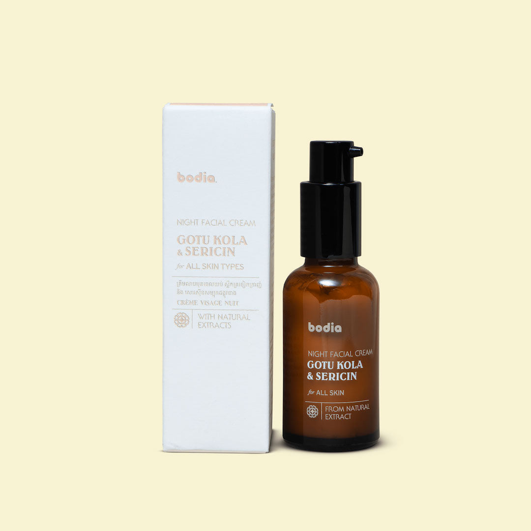 Packaging-gotu-kola-Sericin-night-facial-cream-natural-skincare-apothicaire cambodge