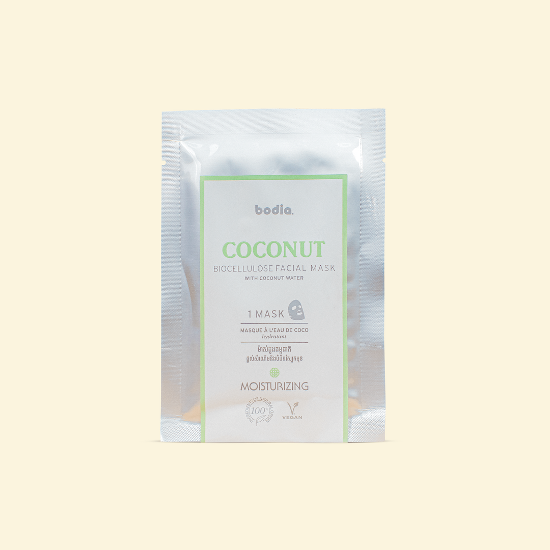 Masque visage bio cellulose naturel eau de coco hydrater nourri soins du visage hydratant