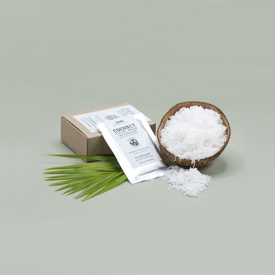 Masque visage bio cellulose naturel eau de coco hydrater nourri bodia apothicaire soins du visge hydratant