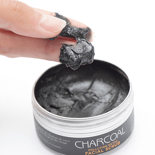 gommage visage pollution detox charbon de bois coco bodia apothicaire anti acné visage