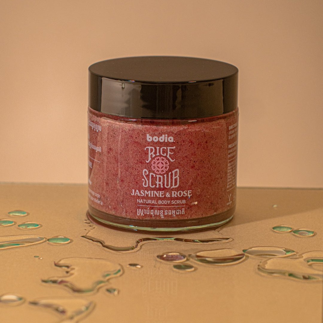 Jarre Body Scrub Jasmine & Rose exfoliant naturel Bodia Cambodge