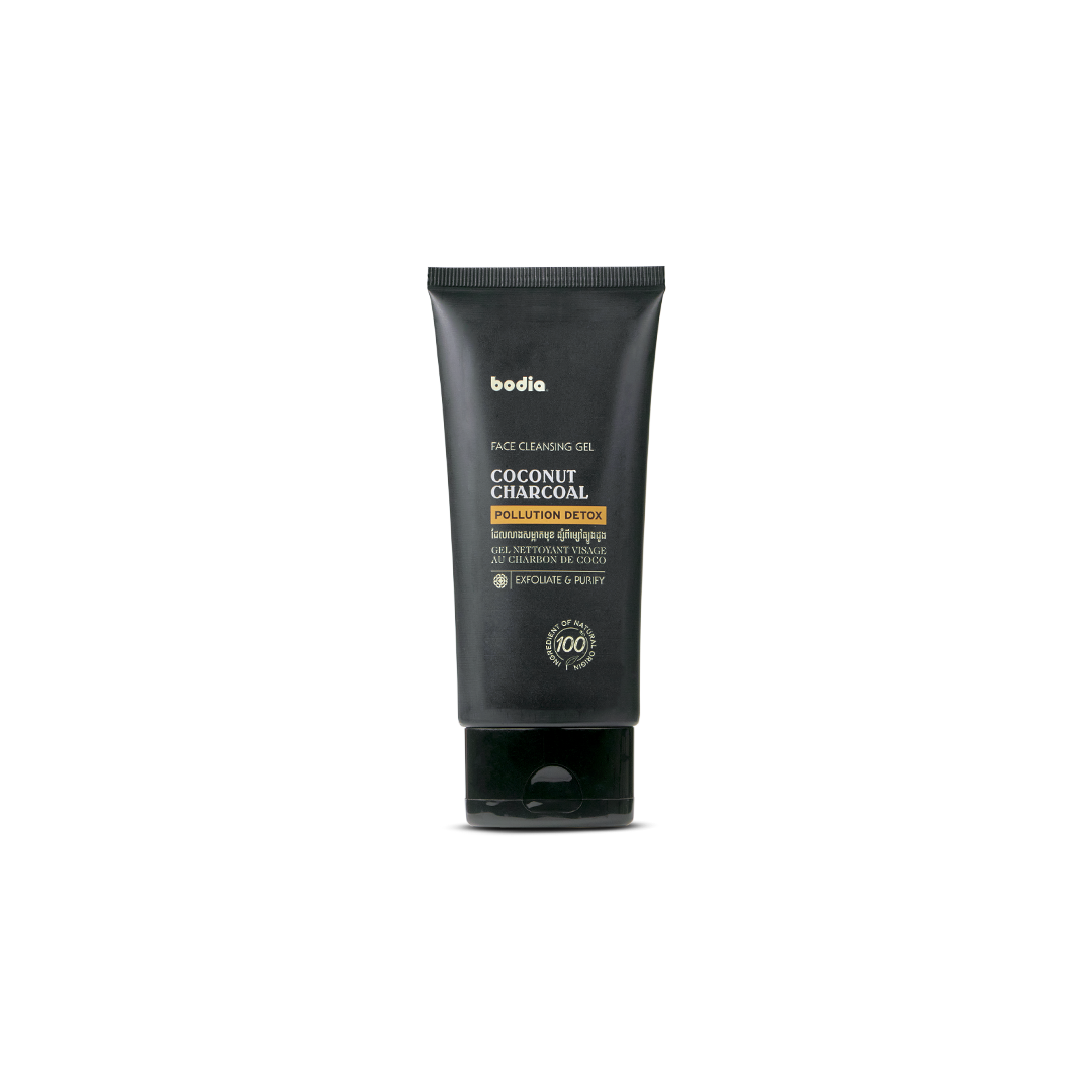 gel exfoliant visage coco naturel bodia apothicaire texture charbon actif noix de coco anti acné