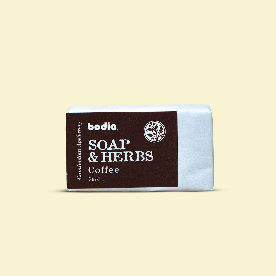 herbal saponified solid soap with coffee
