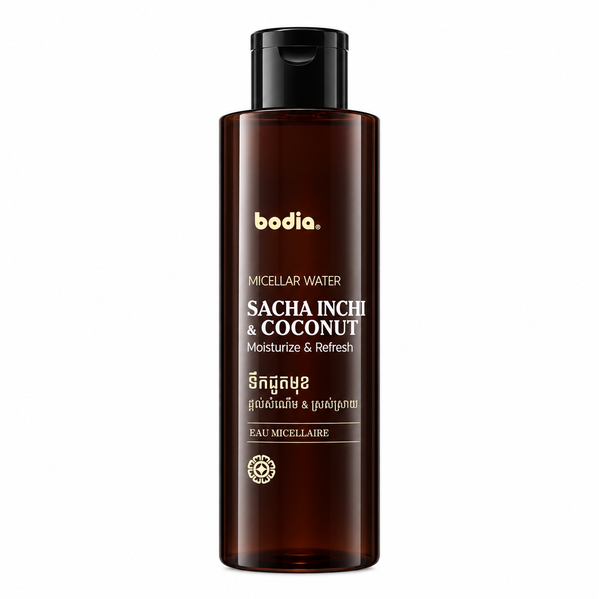 Eau micellaire naturelle sacha inchi et noix de coco – packshot Bodia Apothicaire 