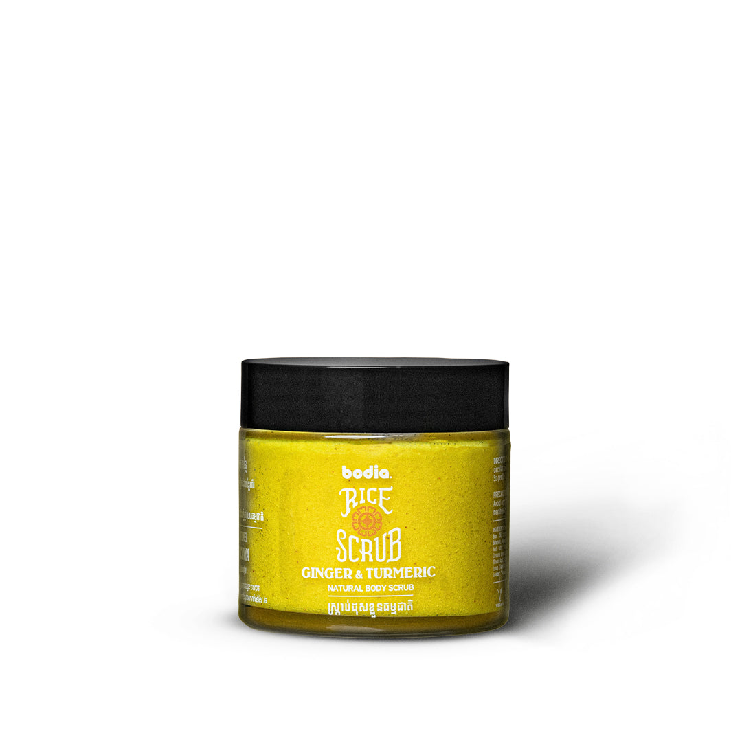 Jarre Body Scrub Ginger & Turmeric exfoliant naturel au riz Bodia Cambodge