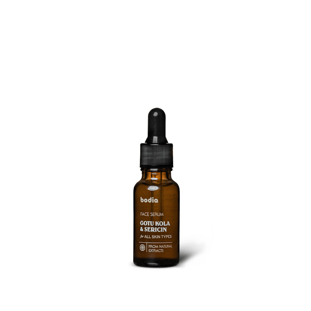 Packaging natural face serum gotu kola & sericine all skin type bodia apothecary