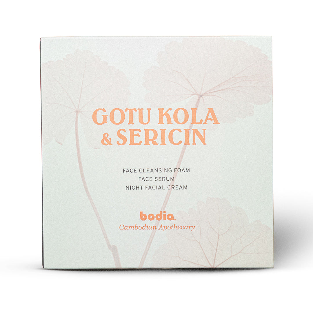 Box pack routine centella asiatica gotu kola &amp; sericine de soie soin du visage apothicaire cambodge