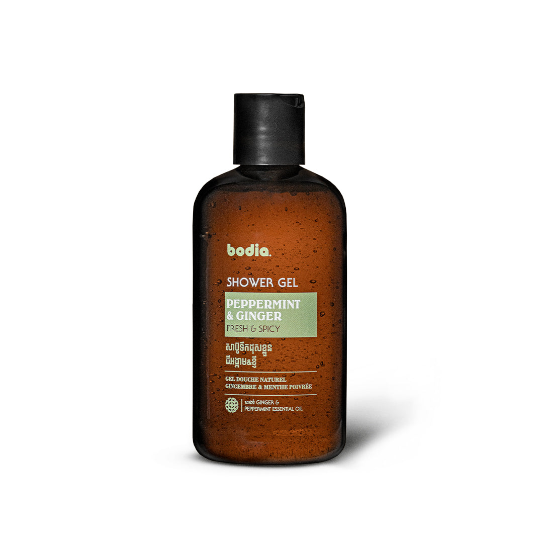 Natural Shower Gel Peppermint Ginger 250ml made in Cambodia