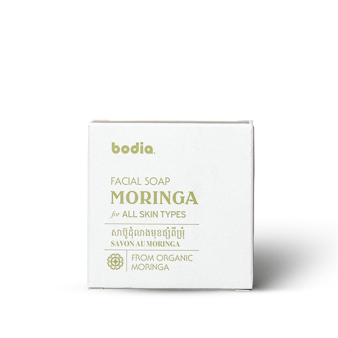 texture savon solide visage moringa bio doux et nourrissant de bodia soin apothicaire skincare naturel