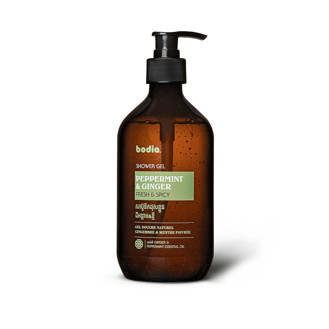 Natural Shower Gel Peppermint Ginger 250ml made in Cambodia Bodia