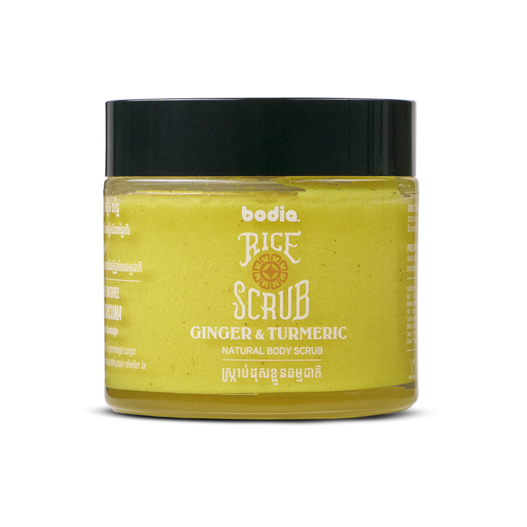 Jarre Body Scrub Ginger & Turmeric exfoliant naturel Bodia Cambodge