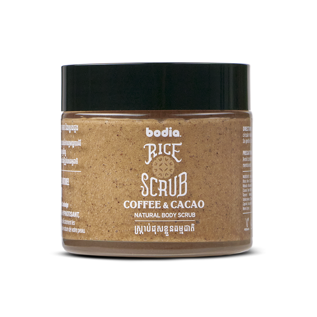 Jarre Body Scrub Coffee & Cacao exfoliant naturel Bodia Cambodge