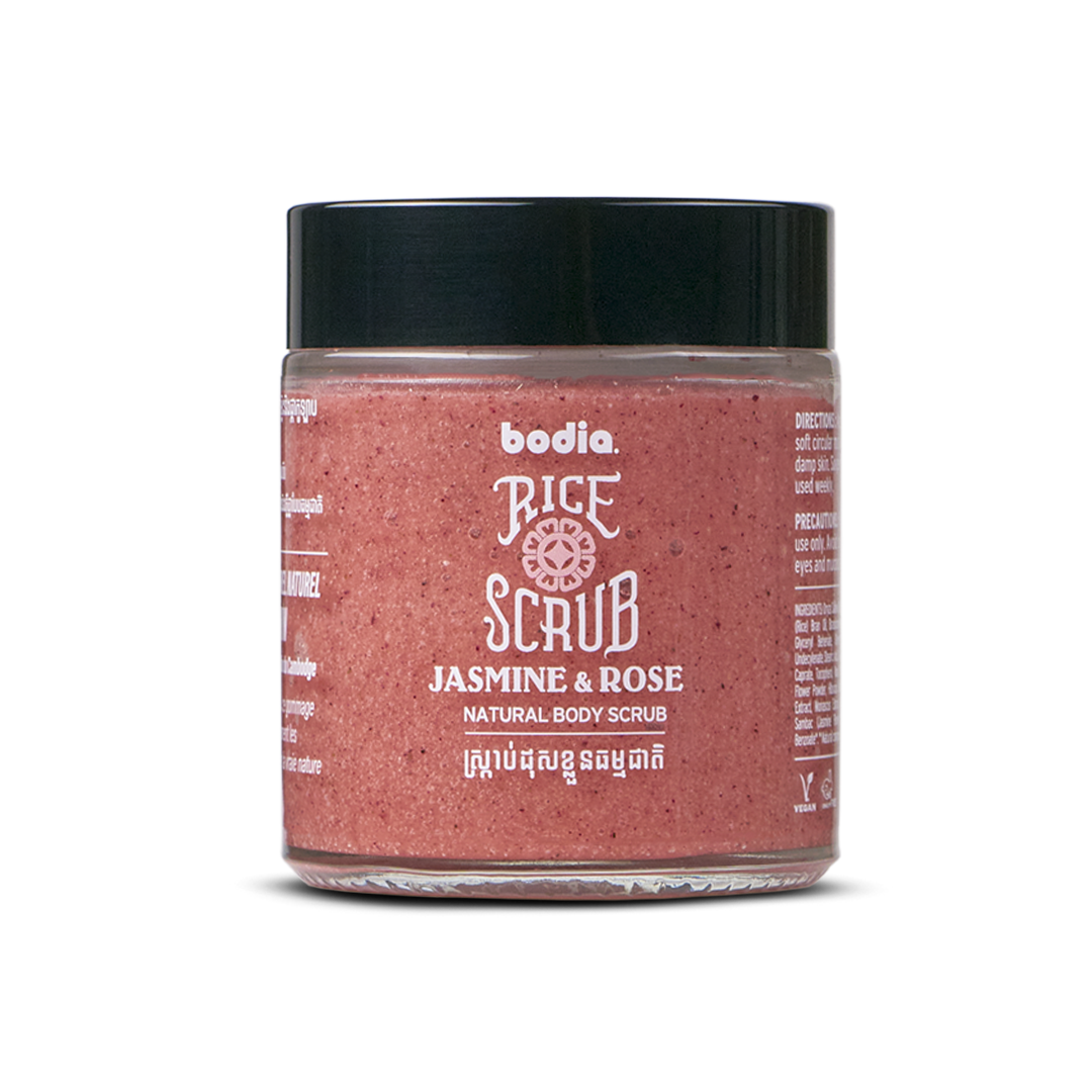 exfoliant riz jasmin doux body scrub jasmin & rose soin bodia apothicaire