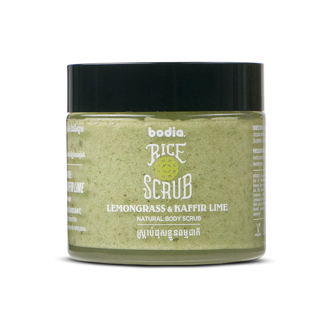 Jarre Body Scrub Lemongrass & Kaffir Lime exfoliant naturel Bodia Cambodge